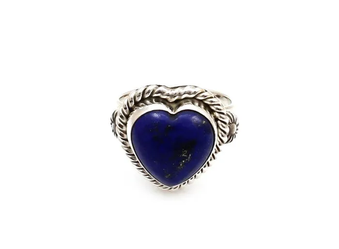 Artie Yellowhorse Rings Lapis Heart Ring