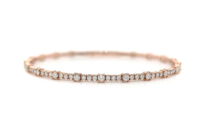 Bracelets Albert Hern Bracelet 14kt Rose Gold Two Sizes Diamonds Bangle