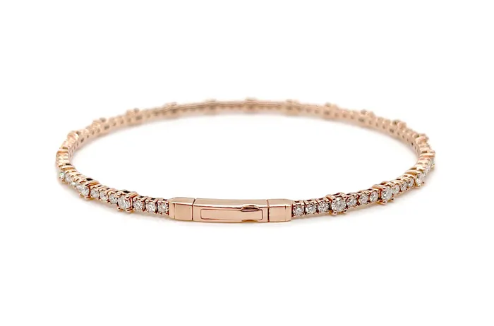 Bracelets Albert Hern Bracelet 14kt Rose Gold Two Sizes Diamonds Bangle Bracelets Albert Hern Bracelet 14kt Rose Gold Two Sizes Diamonds Bangle
