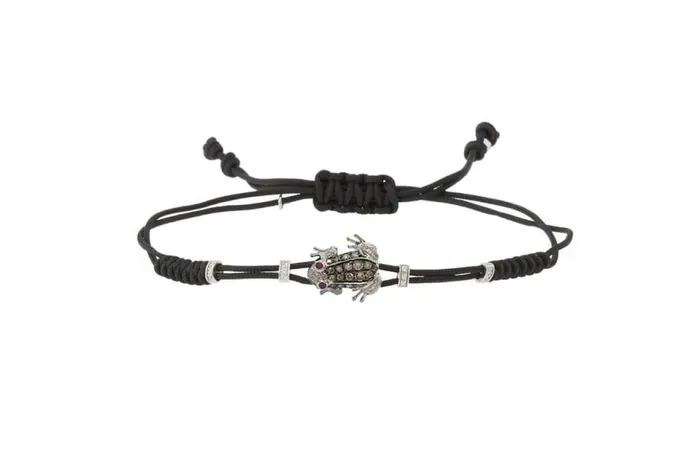 Bracelets Albert Hern Bracelet Frog White Gold Champagne Diamonds