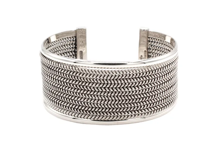 Bracelets Artie Yellowhorse 12 Twist Silver Cuff Bracelet