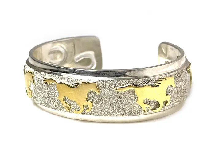 Bracelets Ben Nighthorse Two Tone Horse Horse Shoe Cuff Bracelet