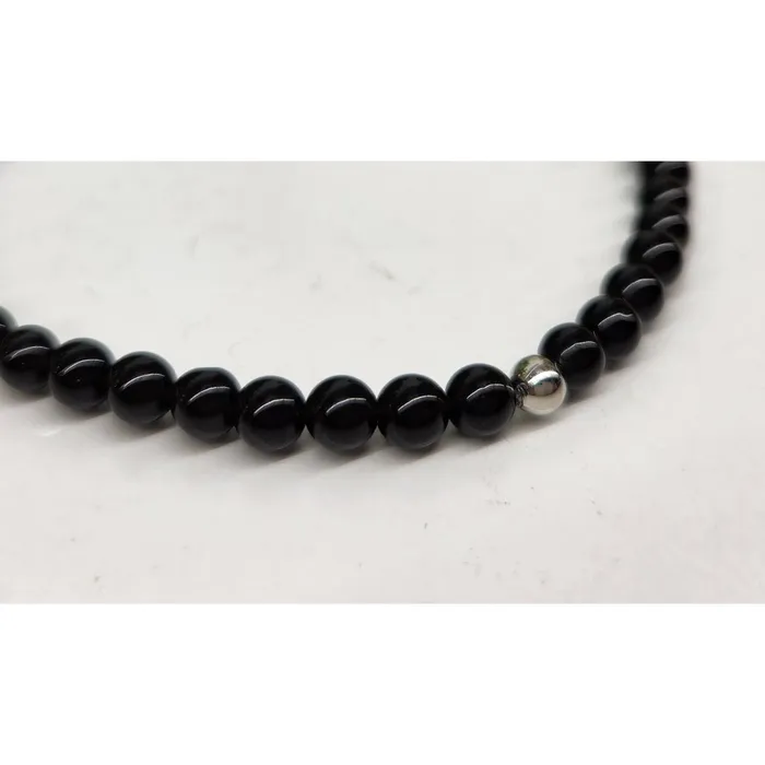 Bracelets Bliss Crystals Black Tourmaline Bracelet Small 4mm Beads 7 Length LV3995