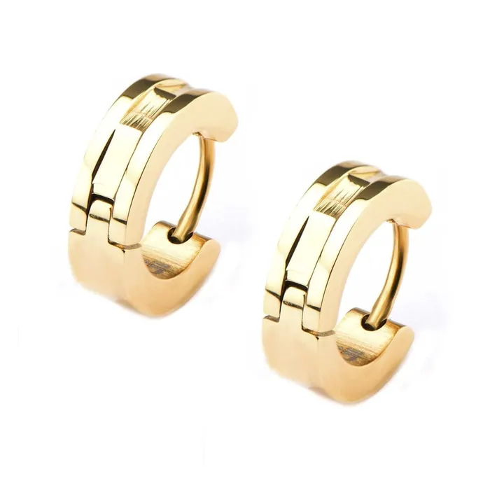Bracelets Golden Tone Stainless Steel 4mm Industrial Cut Bali INOX JEWELRY Bracelets Golden Tone Stainless Steel 4mm Industrial Cut Bali INOX JEWELRY