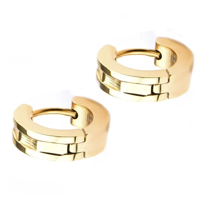 Bracelets Golden Tone Stainless Steel 4mm Industrial Cut Bali INOX JEWELRY