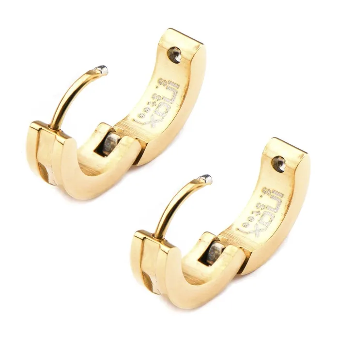 Bracelets Golden Tone Stainless Steel 4mm Industrial Cut Bali INOX JEWELRY
