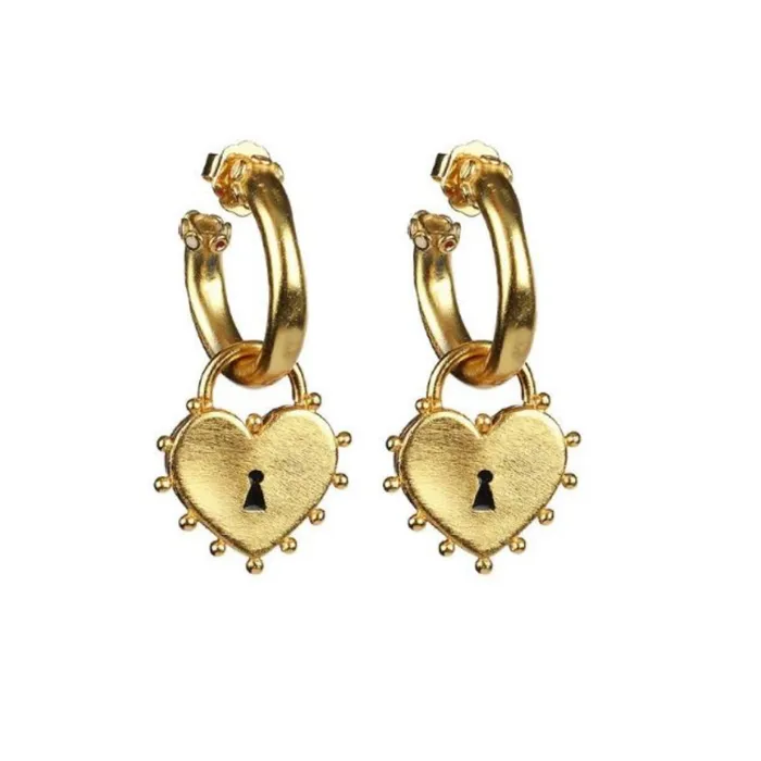 ClaudiaG Earrings Locked Heart Earrings