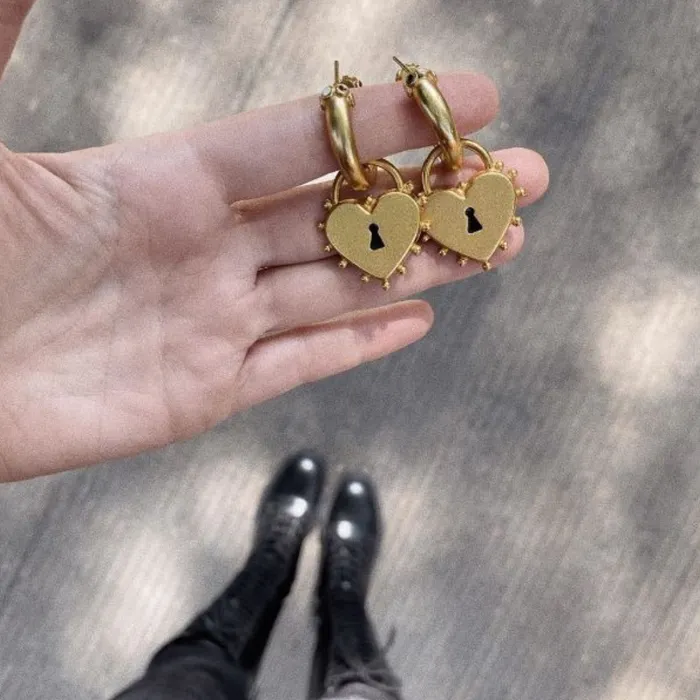 ClaudiaG Earrings Locked Heart Earrings ClaudiaG Earrings Locked Heart Earrings