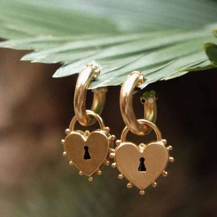 ClaudiaG Earrings Locked Heart Earrings ClaudiaG Earrings Locked Heart Earrings