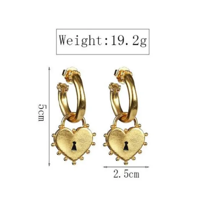 ClaudiaG Earrings Locked Heart Earrings ClaudiaG Earrings Locked Heart Earrings