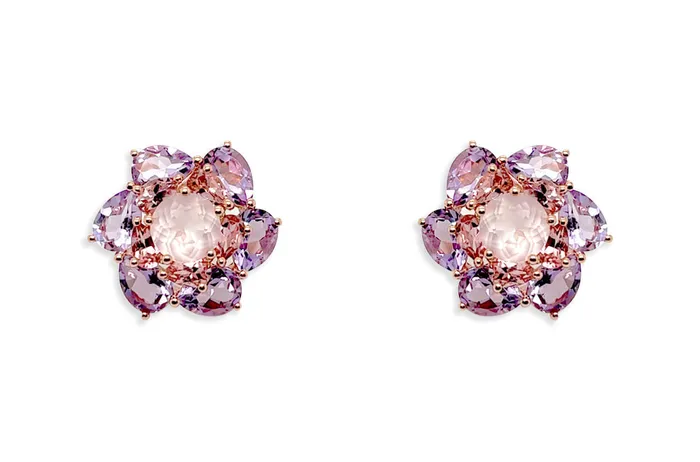 Earrings 18kt Gold Amethysts Tourmalines Quartz Flowers Albert Hern Earrings Earrings 18kt Gold Amethysts Tourmalines Quartz Flowers Albert Hern Earrings