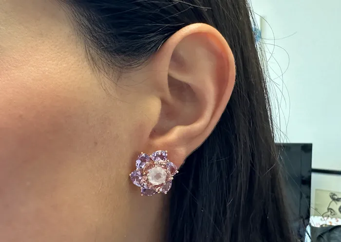 Earrings 18kt Gold Amethysts Tourmalines Quartz Flowers Albert Hern Earrings Earrings 18kt Gold Amethysts Tourmalines Quartz Flowers Albert Hern Earrings
