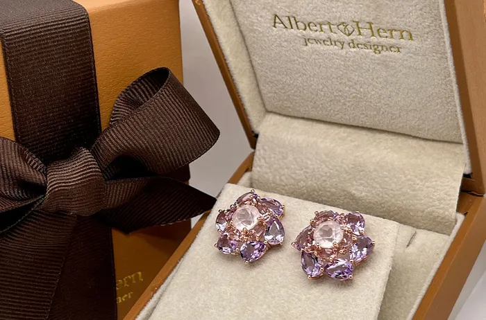 Earrings 18kt Gold Amethysts Tourmalines Quartz Flowers Albert Hern Earrings Earrings 18kt Gold Amethysts Tourmalines Quartz Flowers Albert Hern Earrings