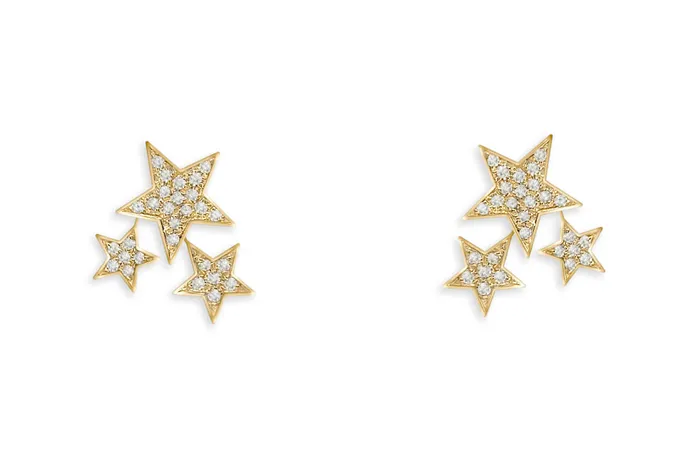 Earrings Albert Hern Earrings 14kt Gold 3 Bezel Star Diamonds Earrings Albert Hern Earrings 14kt Gold 3 Bezel Star Diamonds