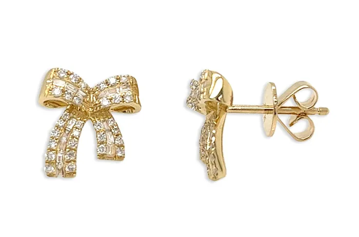 Earrings Albert Hern Earrings 18kt Yellow Gold Bows with Diamonds