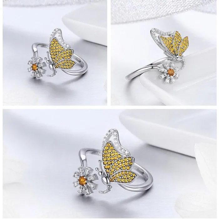 Earrings AliExpress Butterfly Jewelry in Platinum Plated Sterling Silver Yellow