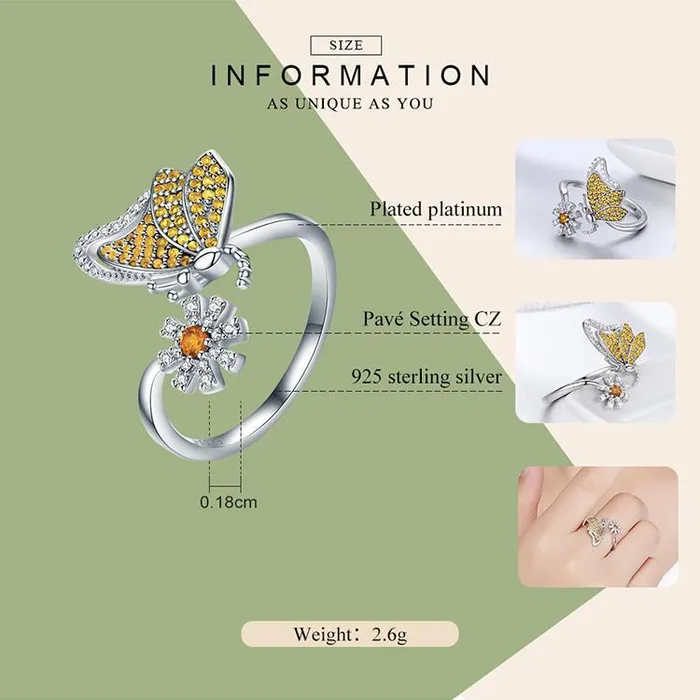 Earrings AliExpress Butterfly Jewelry in Platinum Plated Sterling Silver Yellow