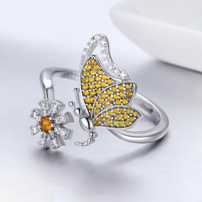 Earrings AliExpress Butterfly Jewelry in Platinum Plated Sterling Silver Yellow