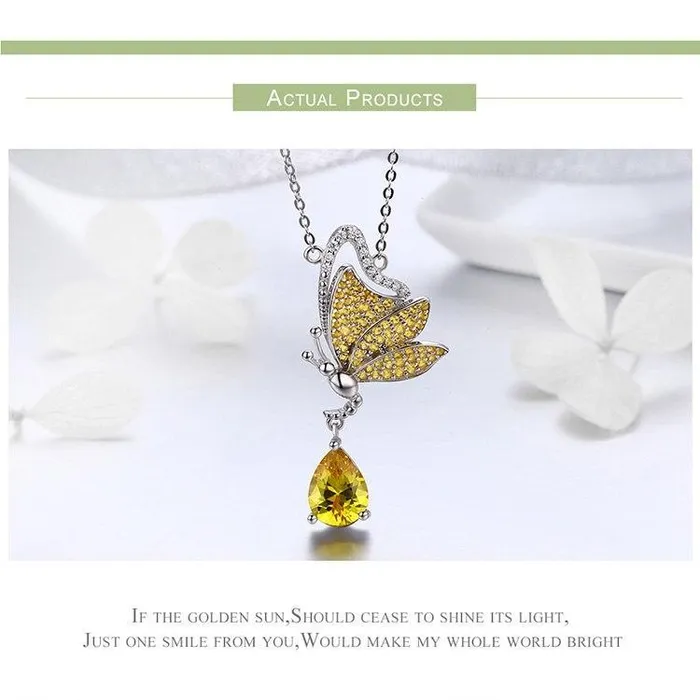 Earrings AliExpress Butterfly Jewelry in Platinum Plated Sterling Silver Yellow