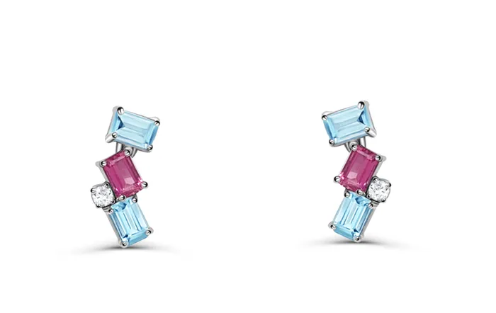 Earrings Earrings 18kt Gold Climbers Aquamarine Tourmaline Diamonds Albert Hern Earrings Earrings 18kt Gold Climbers Aquamarine Tourmaline Diamonds Albert Hern