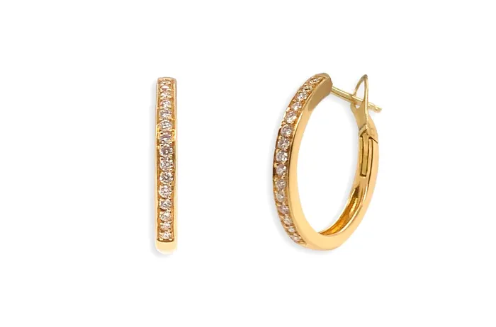 Earrings Earrings 18kt Gold Round Hoops Diamonds Albert Hern