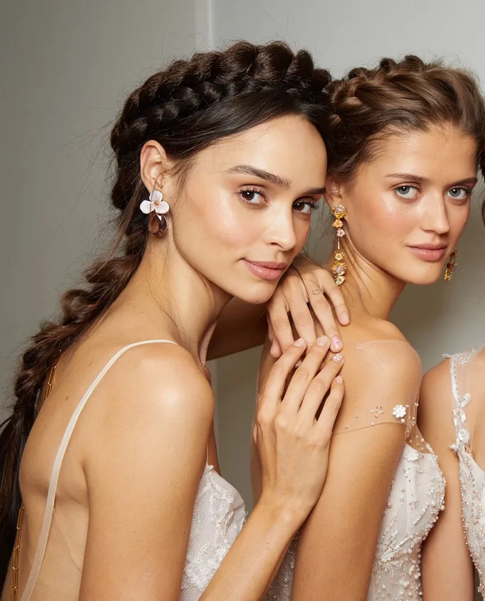 Earrings Ines Di Santo US Corporation In StockMedium Rhinestone Drop Flower Earrings