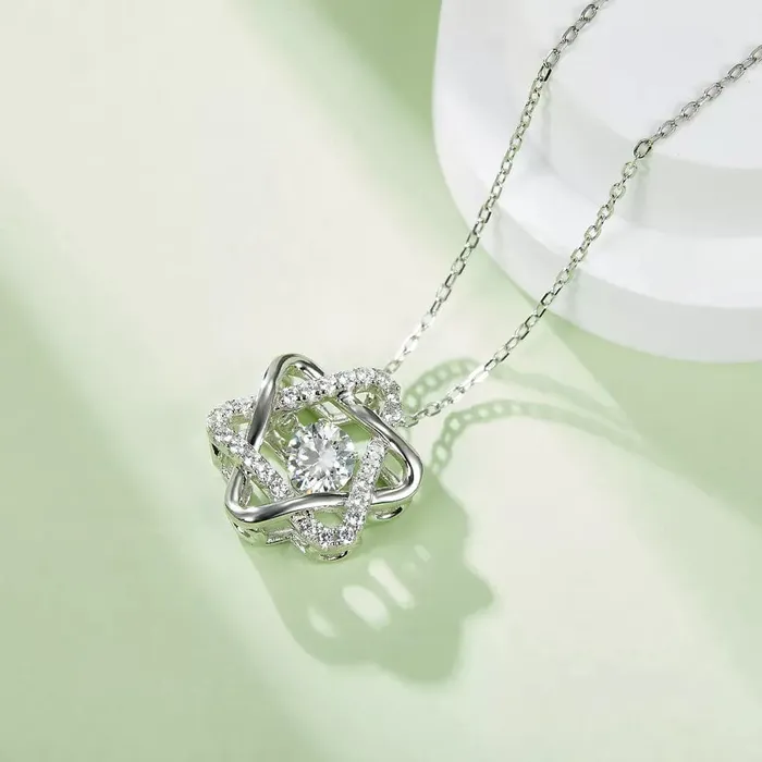 Heart or Star Twinkle Setting Moissanite Luxury Necklaces 925 Sterling Silver The Pink Pigs Animal Lovers Boutique Rings