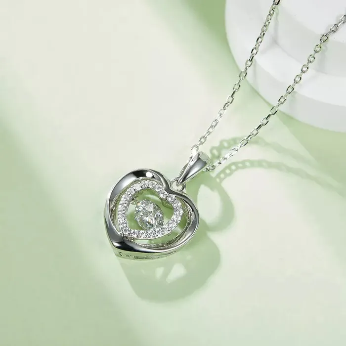 Heart or Star Twinkle Setting Moissanite Luxury Necklaces 925 Sterling Silver The Pink Pigs Animal Lovers Boutique Rings