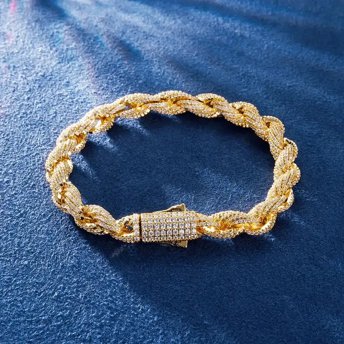 icezeusshop 8mm Iced Out Rope Bracelet Bracelets