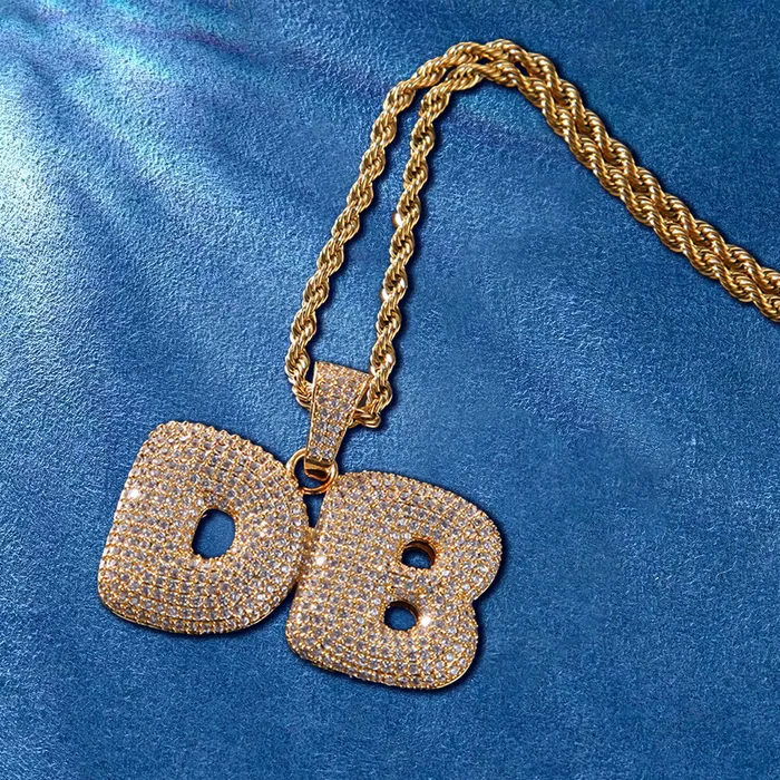 IceZeusShop Necklaces CUSTOM ICED OUT BUBBLE LETTER NAME PENDANT