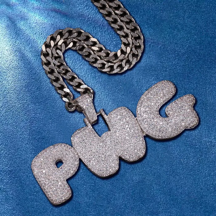 IceZeusShop Necklaces CUSTOM ICED OUT BUBBLE LETTER NAME PENDANT