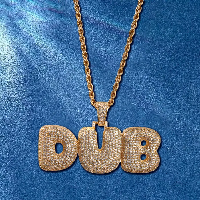 IceZeusShop Necklaces CUSTOM ICED OUT BUBBLE LETTER NAME PENDANT