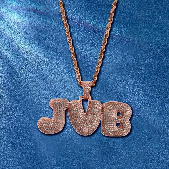 IceZeusShop Necklaces CUSTOM ICED OUT BUBBLE LETTER NAME PENDANT