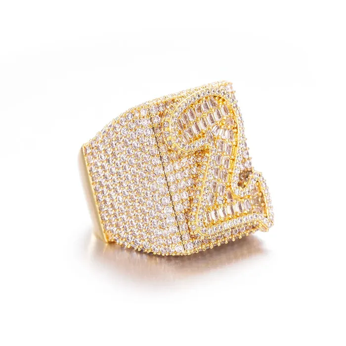 icezeusshop Rings Custom Baguette Number or Letter Champion Ring