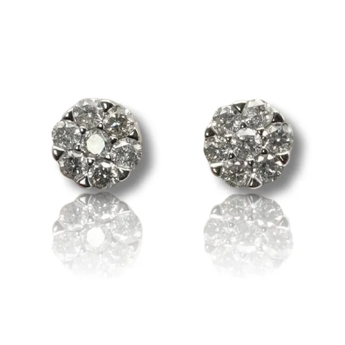 imakegrillzcom Earrings Flower Diamond Earring