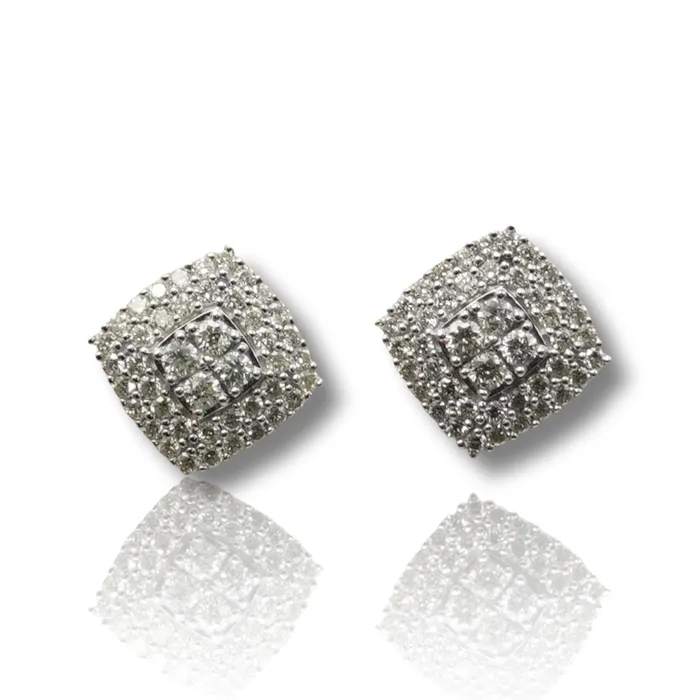 imakegrillzcom Square Diamond Earring Earrings