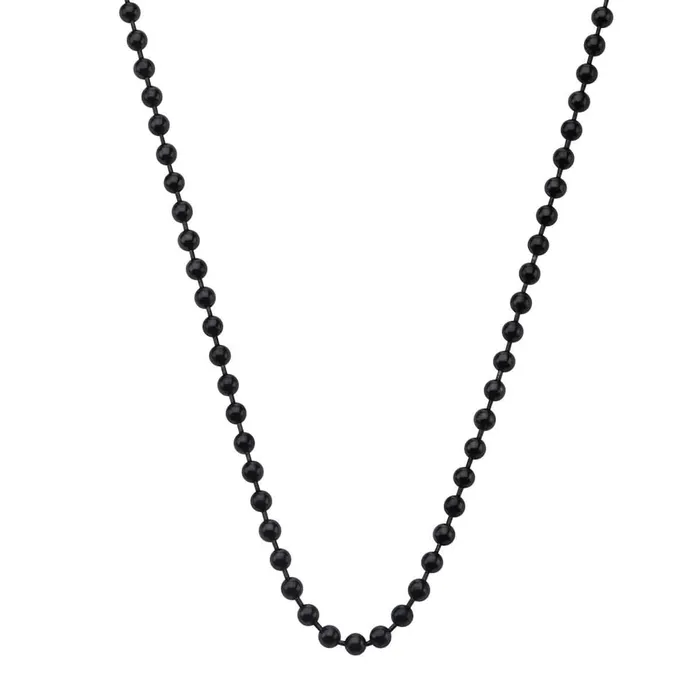 INOX JEWELRY Bracelets Black Stainless Steel 3mm Ball Chain with Lobster ClawClosure INOX JEWELRY Bracelets Black Stainless Steel 3mm Ball Chain with Lobster ClawClosure