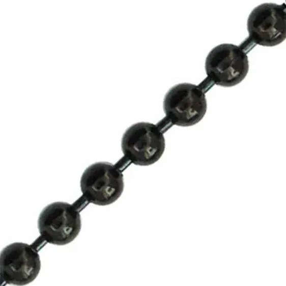 INOX JEWELRY Bracelets Black Stainless Steel 3mm Ball Chain with Lobster ClawClosure