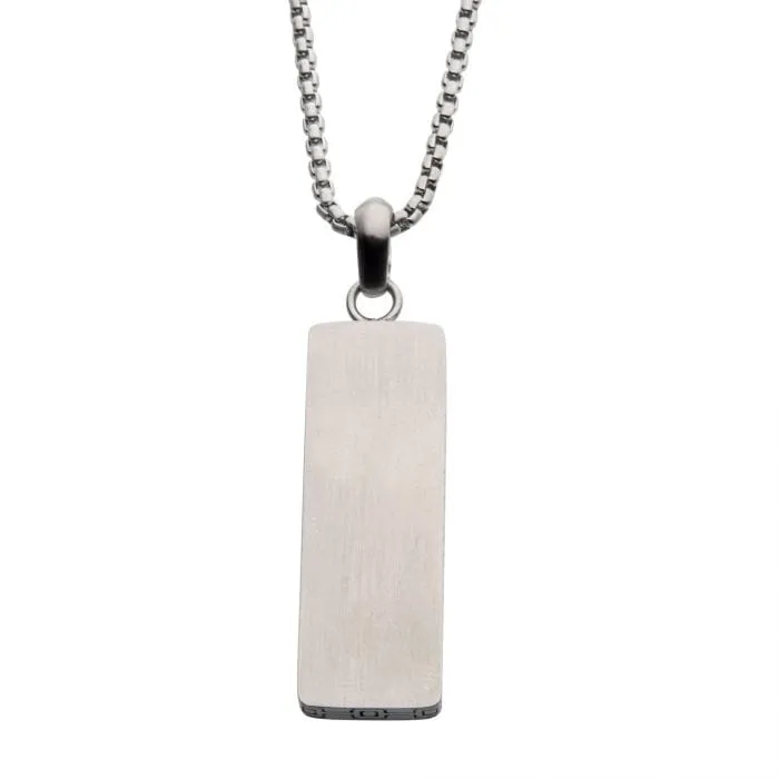 INOX JEWELRY Necklaces Silver Stainless Steel Engravable Drop Pendant with Round Box Chain INOX JEWELRY Necklaces Silver Stainless Steel Engravable Drop Pendant with Round Box Chain