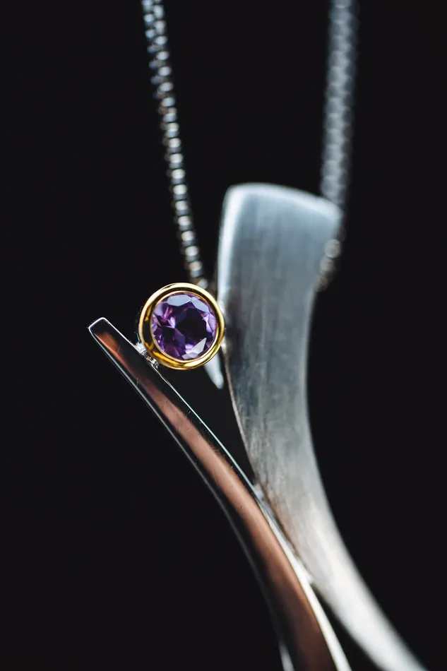 Joryel Vera Necklaces Sterling Silver Blue Topaz and Amethyst Pendant