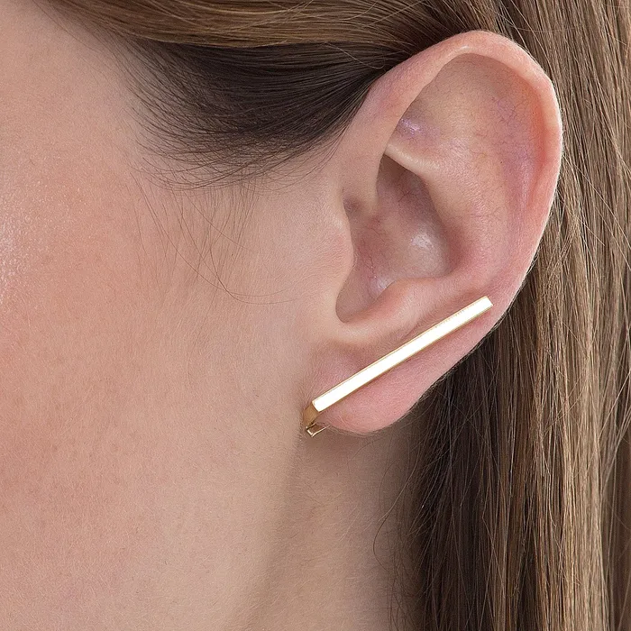 LINE EARRING IN 18K YELLOW GOLD Jack Vartanian Earrings