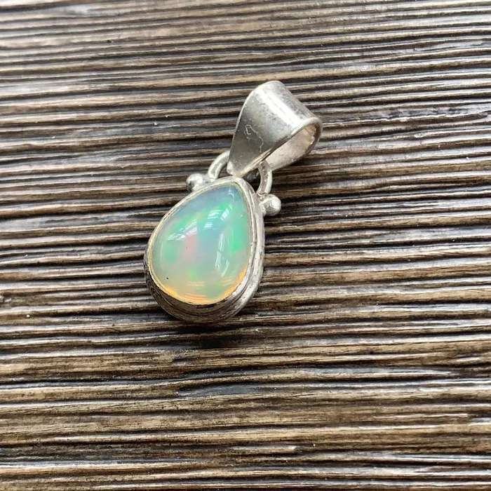 Love Vintage Paris Necklaces Opal Pendant Sterling Silver Vintage