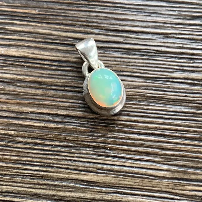 Love Vintage Paris Necklaces Opal Pendant Sterling Silver Vintage