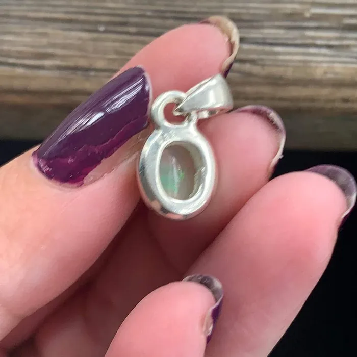 Love Vintage Paris Necklaces Opal Pendant Sterling Silver Vintage