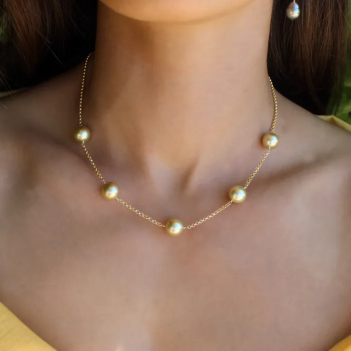 misha hawaii Carmen Golden Pearl Necklace Necklaces