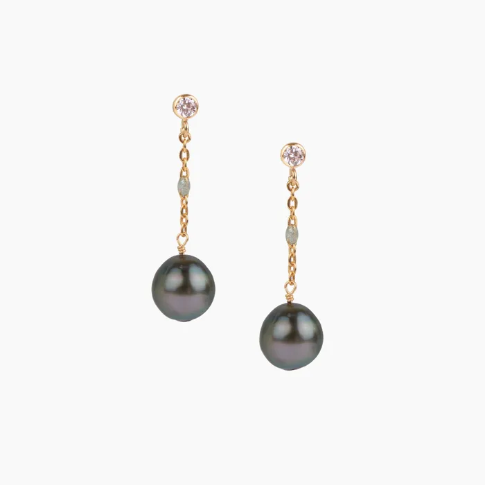 misha hawaii Earrings Bella Tahitian Pearl Earrings