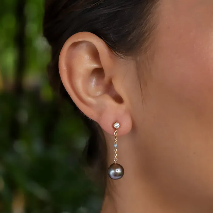misha hawaii Earrings Bella Tahitian Pearl Earrings