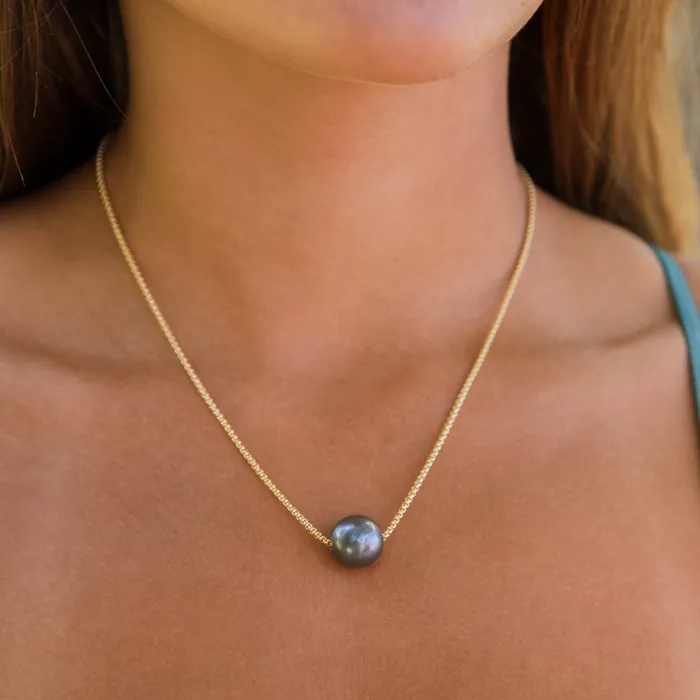 misha hawaii Necklaces Allison Tahitian Pearl Floating Necklace misha hawaii Necklaces Allison Tahitian Pearl Floating Necklace
