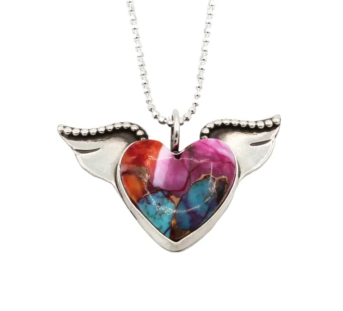 Mojave Winged Heart Pendant Michelle Tapia Necklaces