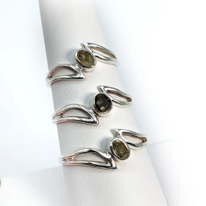 Moldavite Rough Swoop Ring Choose Size 2g SK5774 Bliss Crystals Rings